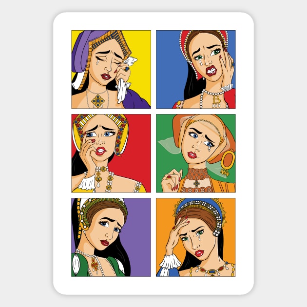 Pop Tudor Wives Sticker by Joyia M